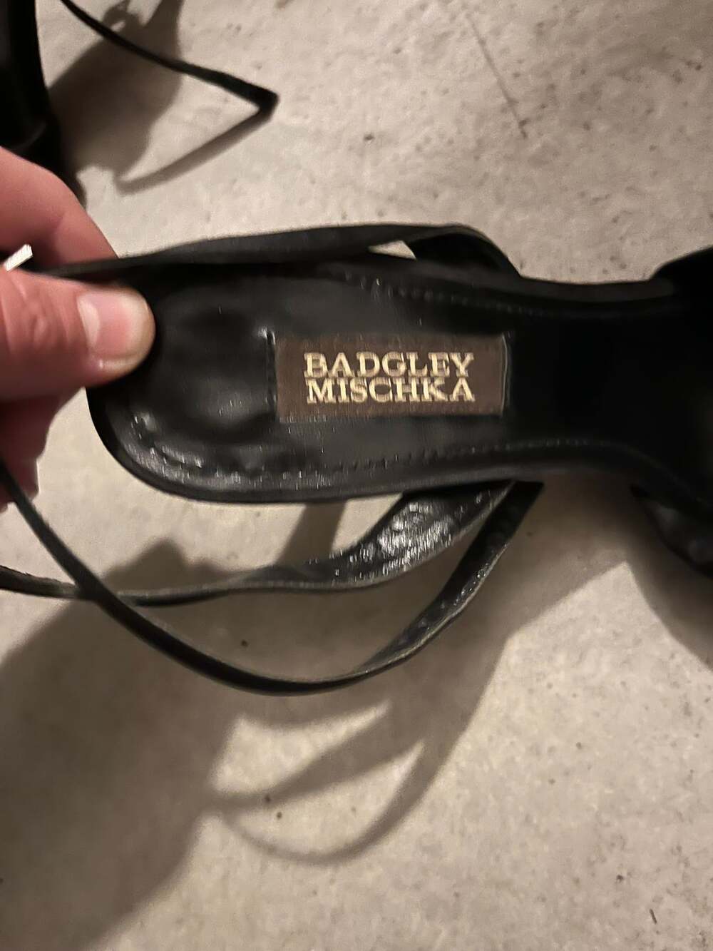 Badgley Mischka Black Stiletto Heels with Rhinestones